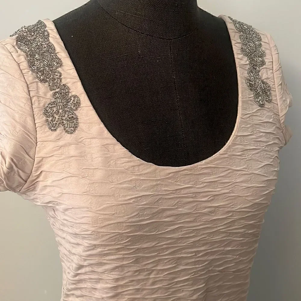 Free People Bringing Sexy Back Women's Cream Beaded Open Back Dress - Picture 2 of 9